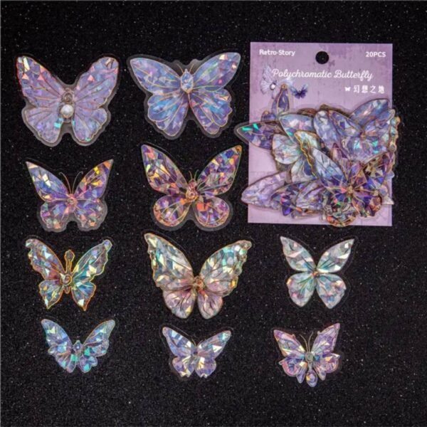 🦋 Stickers Papillons Vinyle Holographiques – Image 2