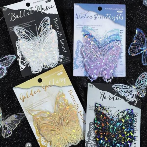 🦋 Stickers Papillons Vinyle Holographiques